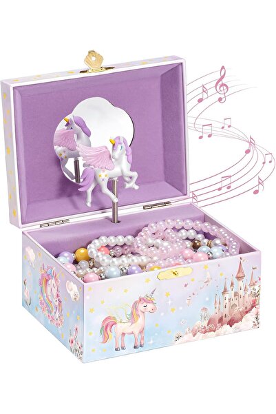 PROCASE Unicorn Jewelry Box for Girls, Kids Musical Jewelry Box - Pink (Box Only)