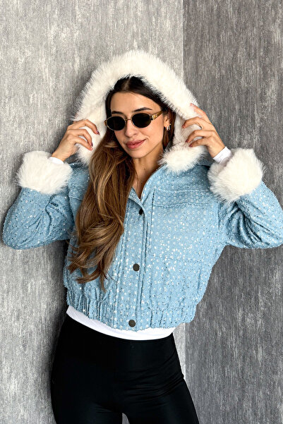 ModaPlaza Women's Fur Hooded Coat 99533