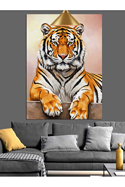 KanvasSepeti Kaplan wild gaze Vopsea în ulei de înaltă calitate texturat Pânz...