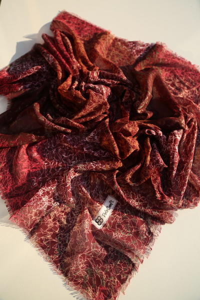 POLO CRAFT Keten Yazma Çizgili Desen Flamlı Tülbent