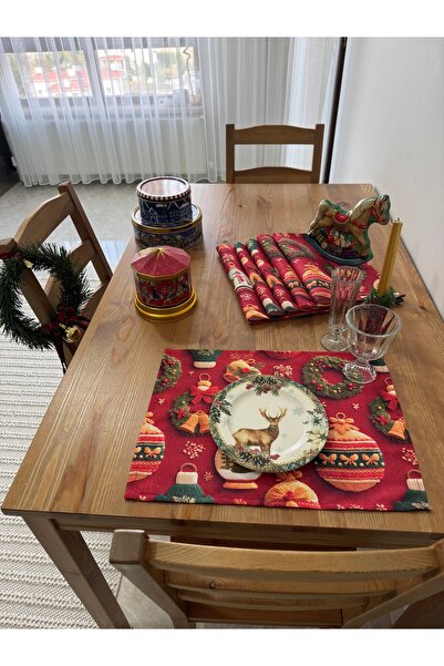 White Alamode Christmas Themed American Tableware, Christmas Table Decoration Set of 6