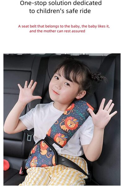 Generic غطاء حزام أمان سيارة الأطفال ودعامة مسند الرأس المكونة من قطعتين - Si...