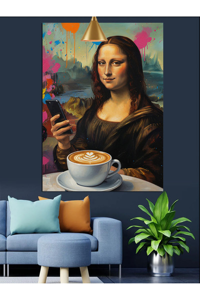 KanvasSepeti Lisa, ceașcătoare de cafea, pictură în ulei de înaltă calitate d...