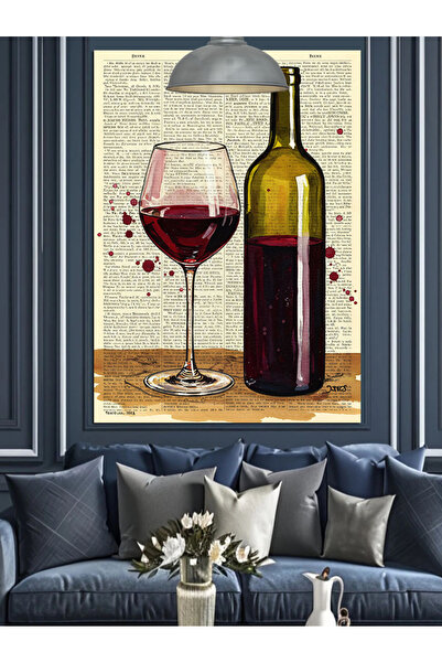 KanvasSepeti Vin roșu Pictură în ulei de înaltă calitate texturat Canvas Canv...