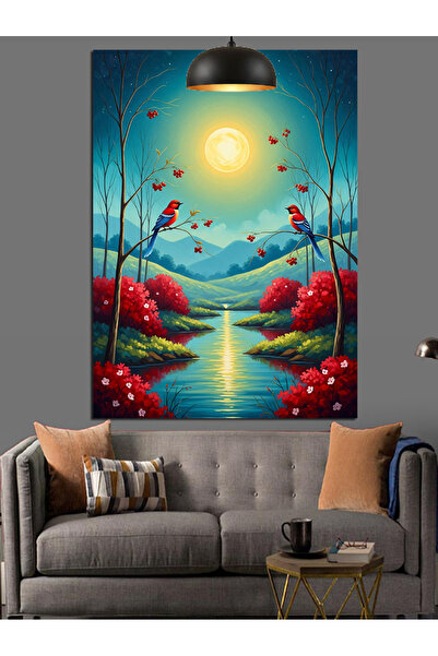 KanvasSepeti Flori roșii Pictură în ulei de înaltă calitate texturat Pânză Ca...