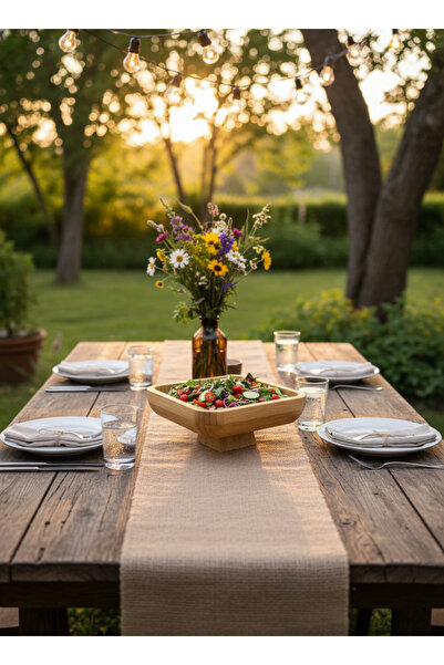 MİLAYHOME 18X18 cm Bamboo Quadrilateral Footed Presentation Bowl – 650 ml |  ...