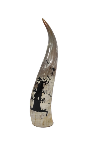 Generic Maitland Smith Hand-Carved Natural Horn Decorative Home Accent Sculpture