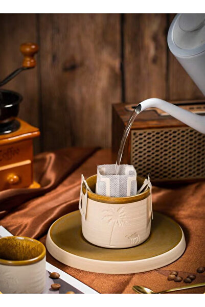 Generic Desert Palm Tree and Camel Pattern Ceramic Coffee Mug, 310ml