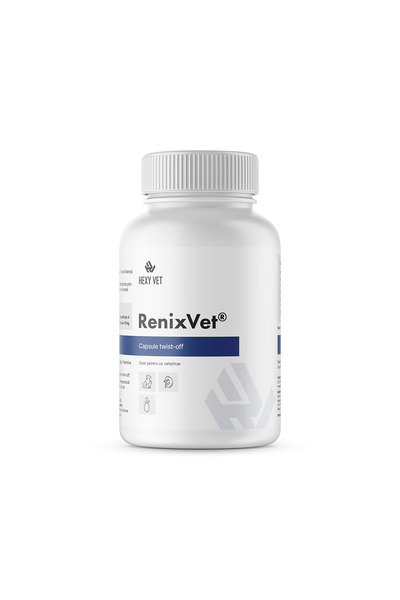 HEXYVET PHARMA RenixVet 60 capsule Twist Off supliment pentru caini si pisici care se confrunta cu boli renale