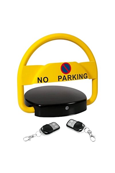 Gymmag Automatic Solar Parking Lock with 2 Remote Controls and Alarm, Supports 2 Tons, Yellow/Black