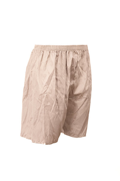 Oppland Men's Satin Fabric Shorts Solid Color Elastic Waistband No Pockets Relaxed Fit Lightweight Fabric