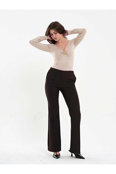 Coral 071771 Gathered Front Bodysuit Beige