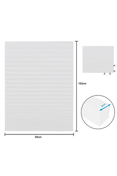 JZS Window Blackout Shades Pleated Paper White
