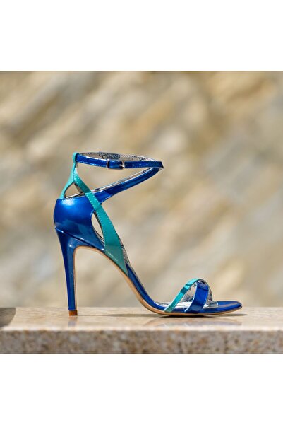 OEM Women's Sandals Made of Natural Leather Chloe Blue - 35