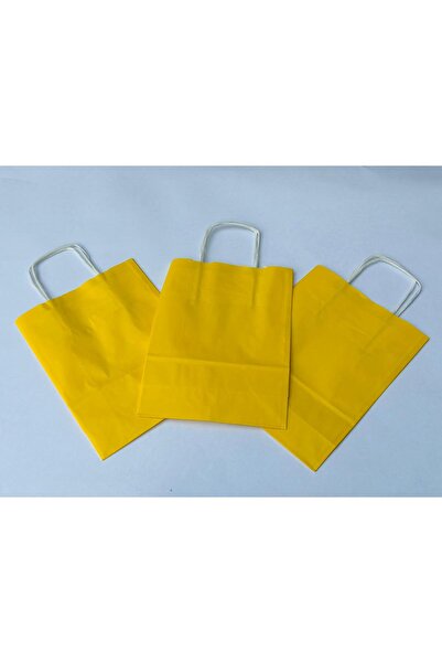 Orbak Kağıt 1. Ποιότητα 18x8x24 εκ. Τσάντα από χαρτί κραφτ 3 τεμαχίων σε κίτρ...