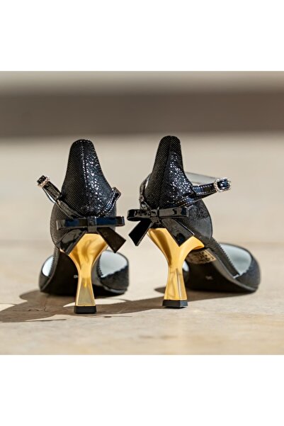 CONDUR by alexandru Γυναικεία Παπούτσια Μαρτίνα Νουάρ με Τακούνι Κλεψύδρα