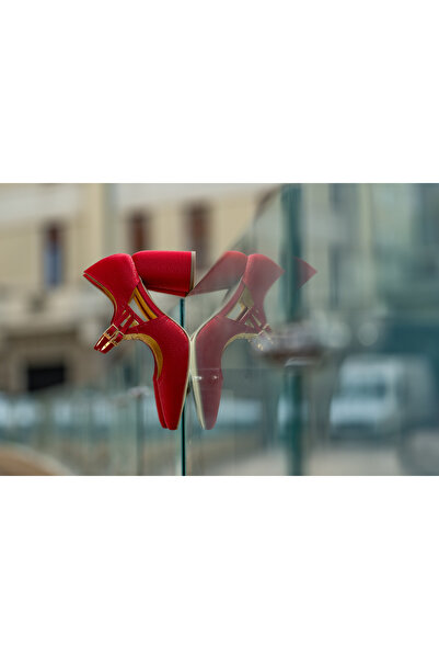 OEM Women's Shoes with Thick Heels Fantasy Red Pins - 37