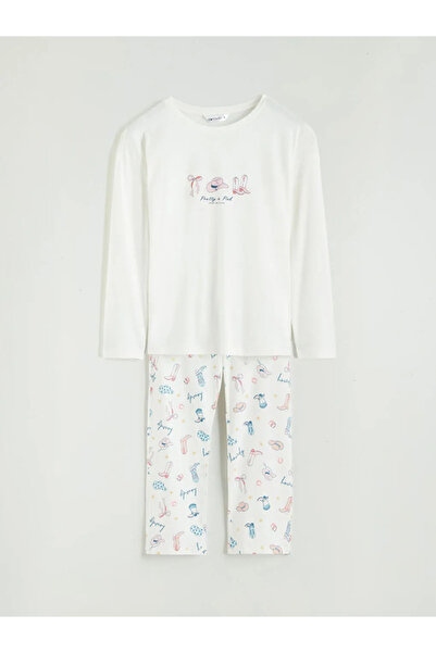 LC Waikiki Crew Neck Printed Women's Pajamas Set