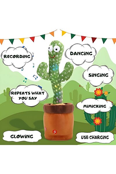 Tim Cactus Interactive Dancing Plush 32 Cm – Talks, Dances, Records & Sings, brown