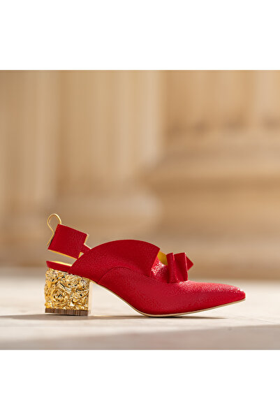 OEM Women's Shoes with Thick Heels Divine Red - 36