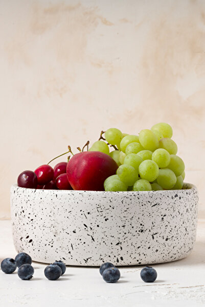 Koza Home Satin Matte White Cracked Handmade Small Presentation Bowl 8628