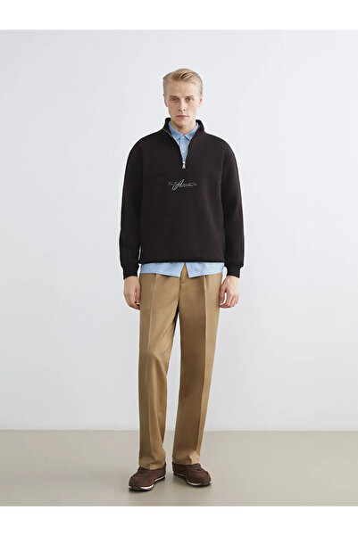 LC Waikiki Мъжка дебела блуза с висока яка и принт