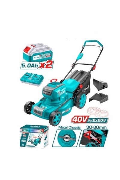 TOTAL Ασύρματη χλοοκοπτική μηχανή TLMLI20186, 40 V, πλάτος κοπής 46 cm