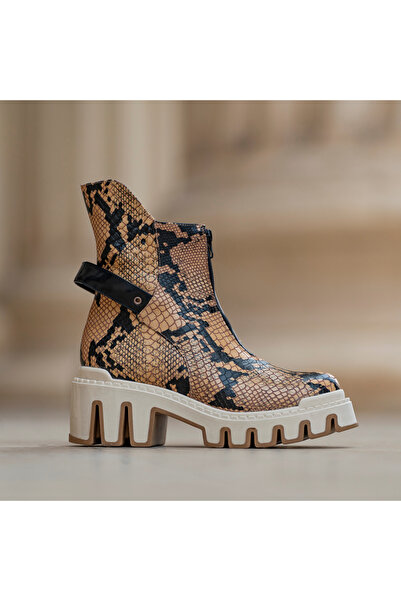 CONDUR by alexandru Women's Boots Made of Genuine Leather Leila Camel Print