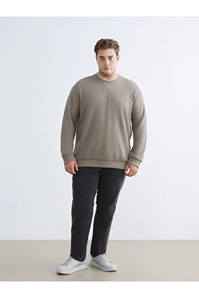 LC Waikiki Мъжка суитшърт с голям размер и велосипедна яка