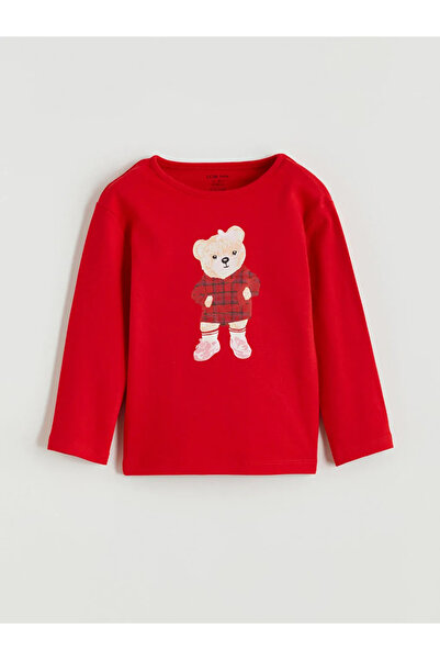 LC Waikiki Bicycle collar bear teddy Printed baby girl pajama set