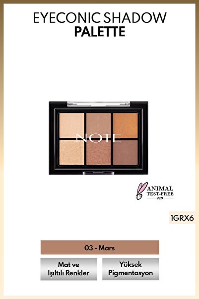 NOTE Eyeconic Eyeshadow Palette Mat ve Işıltılı Toz Göz Far Paleti - 03 Mars
