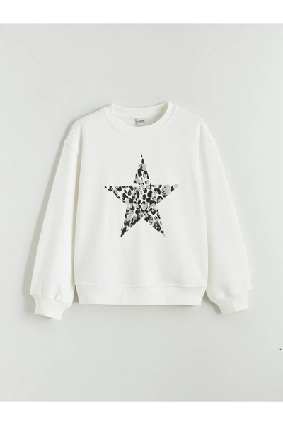 LC Waikiki Crew Neck Girl's Thick Sweatshirt