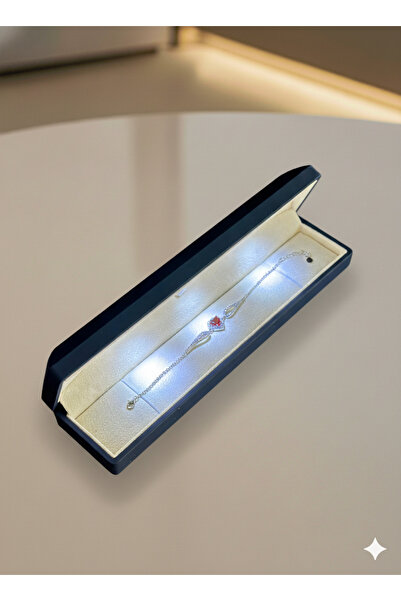 ADA LİFE GÜMÜŞ (PREMİUM IŞIKLI KUTULU) 925 Ayar Gümüş Kırmızı Taşlı Pırlanta ...