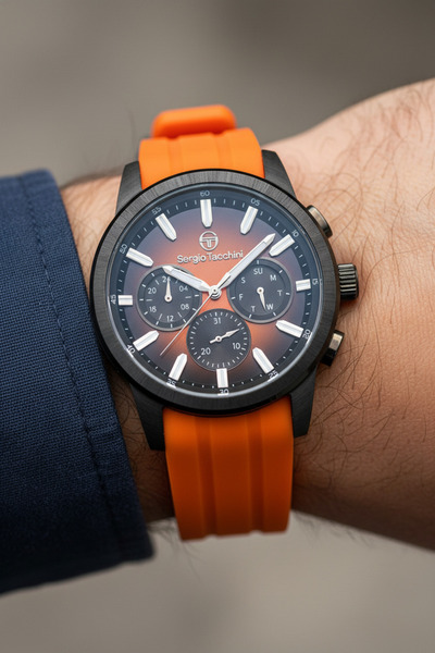 Sergio Tacchini Orange Silicone Cord Men's Wristwatch L.St.1.10419-4