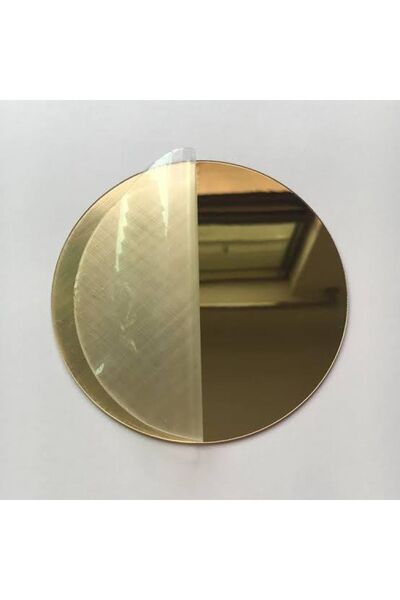 DfEventdesing Dekoratif Yuvarlak Gold Ayna Pleksi Duvar Süsü 15cm 4 Adet ( Ya...