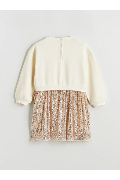 LC Waikiki Crew Neck Sequined Girls' Dress