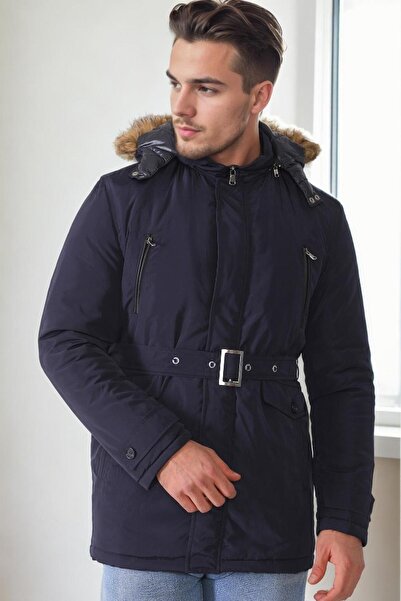 Dewberry M9633 Men's Coat-Dark Blue