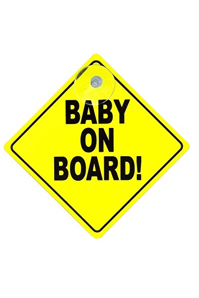 JZS Baby On Board Sticker Car Sign Yellow 12.5x12.5cm