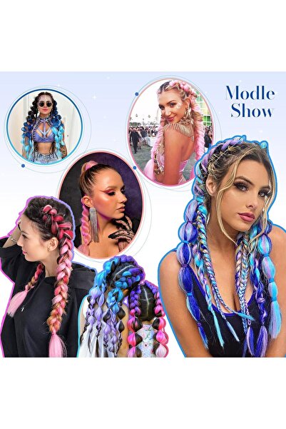 OEM Braided hair extensions, 3 pieces blonde braided hair 60cm