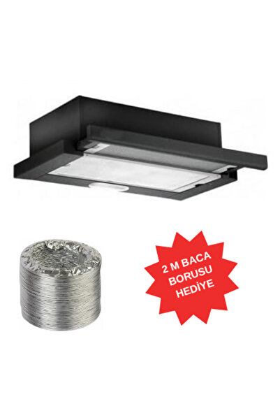 HİBSAN Siyah Aspiratör +2mt Aspiratör Borusu