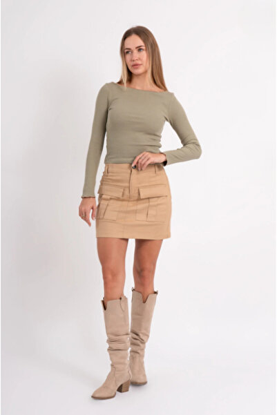 ALCİNOUS 100% Cotton Blouse with Stitching Details and Boat Neck