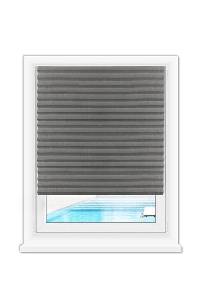JZS Window Blackout Shades Pleated Paper Grey