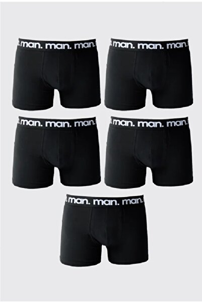 NEWLAKER Man Printed Black 5-Piece Men's Boxer Shorts Pack - 5 Pack Man Boxers