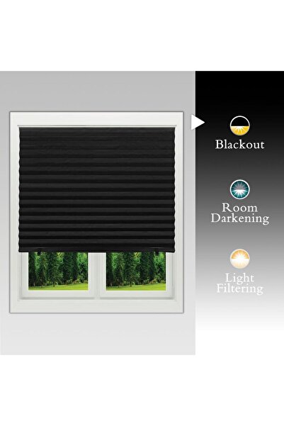 JZS Pleated Window Shades Blackout Light Filtering Easy Install Blinds