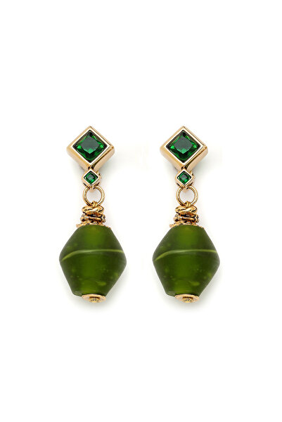 Mon Reve Kind Gaze Green Mica Clip-On Earrings