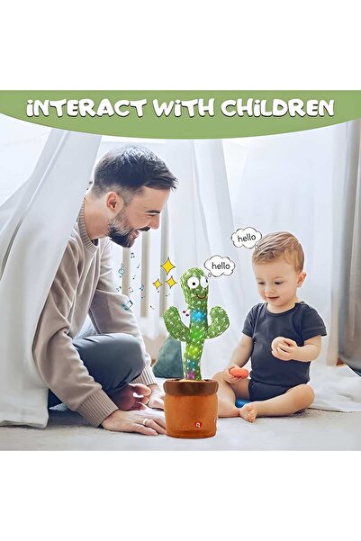 Tim Cactus Interactive Dancing Plush 32 Cm – Talks, Dances, Records & Sings, brown