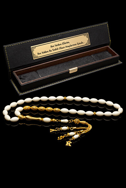 OTTOTESBİH Sertifikalı Gümüş Püskül Gümüş Harf Deve Kemiği Tesbih, İsimli Tesbih