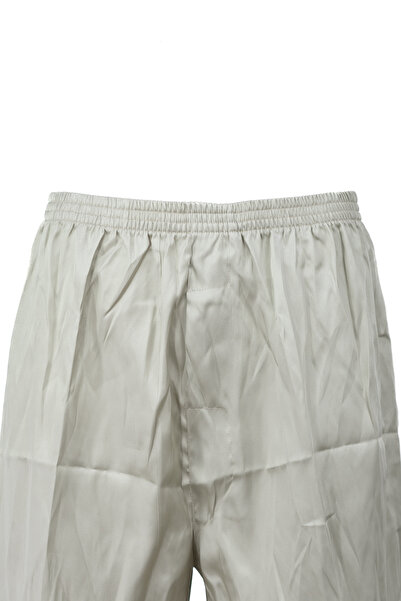 Oppland Men's Satin Fabric Shorts Solid Color Elastic Waistband No Pockets Relaxed Fit Lightweight Fabric