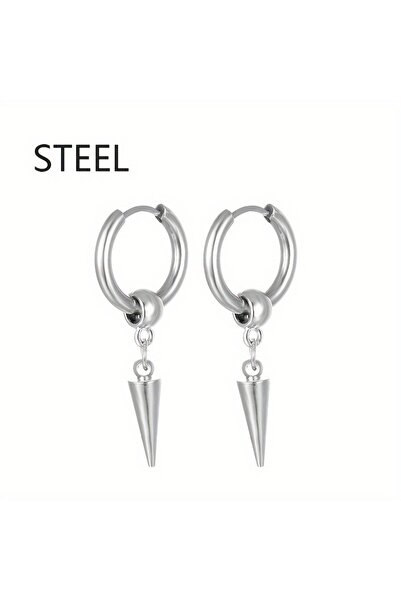 Choice زوج واحد من الأقراط المخروطية العصرية المصنوعة من الفولاذ المقاوم للصد...