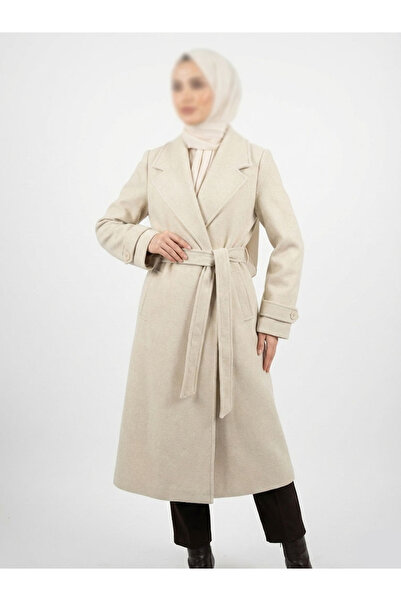 dcn giyim 1985 Women's Belted Coat Manto-1299